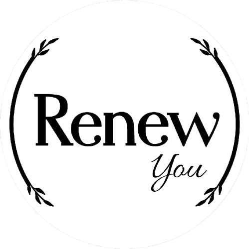Renew You logo surrounded by a minimalist circular design.